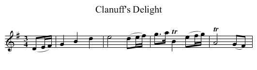 Clanuff's Delight - staff notation