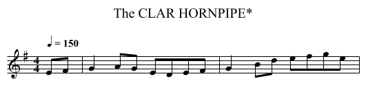 CLAR HORNPIPE*, The - staff notation