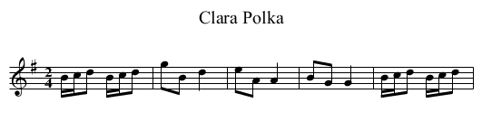 Clara Polka - staff notation