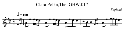 Clara Polka,The. GHW.017 - staff notation