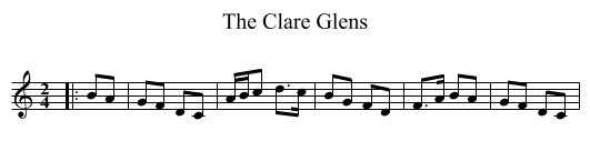 Clare Glens, The  - staff notation