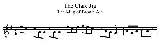 Clare Jig, The - staff notation