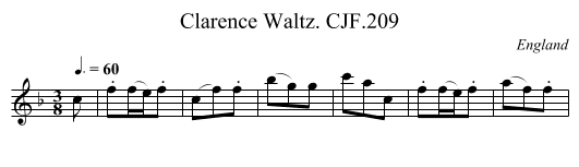 Clarence Waltz. CJF.209 - staff notation