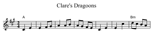 Clare's Dragoons - staff notation