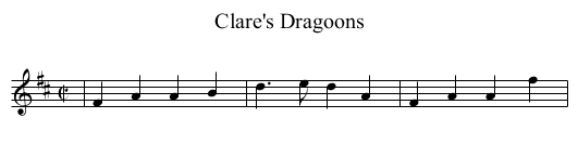 Clare's Dragoons - staff notation