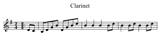 Clarinet - staff notation