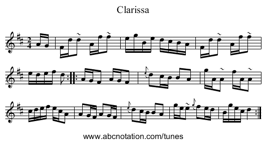 Clarissa - staff notation
