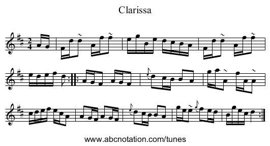 Clarissa - staff notation