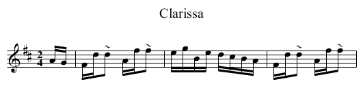 Clarissa - staff notation