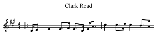 Clark Road - staff notation