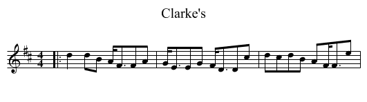 Clarke's - staff notation