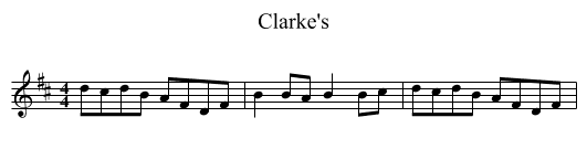 Clarke's - staff notation