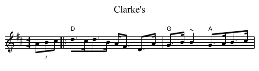 Clarke's - staff notation