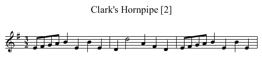 Clark's Hornpipe [2] - staff notation