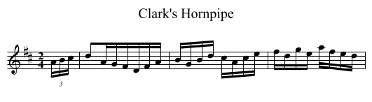 Clark's Hornpipe - staff notation