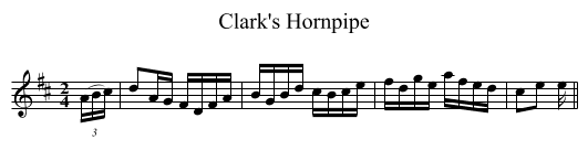 Clark's Hornpipe - staff notation