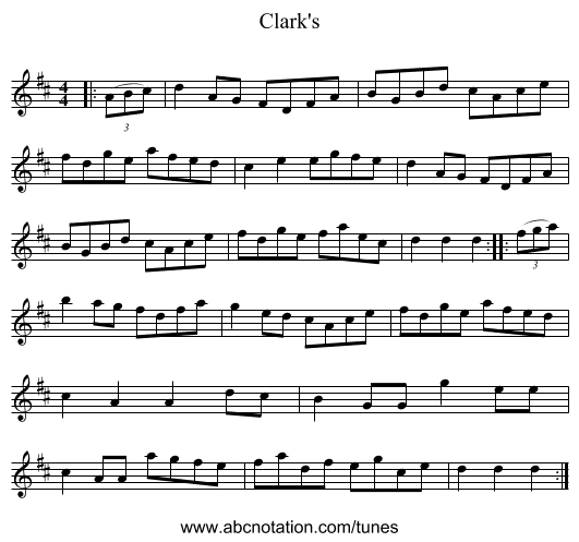 Clark's - staff notation