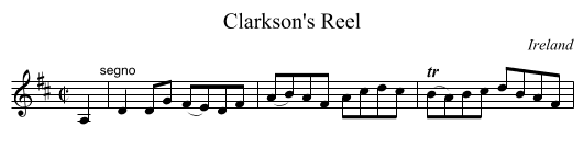 Clarkson's Reel - staff notation