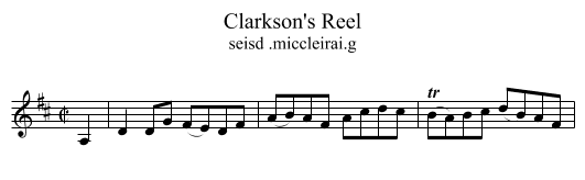 Clarkson's Reel - staff notation