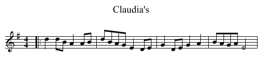 Claudia's - staff notation