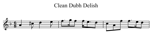 Clean Dubh Delish - staff notation