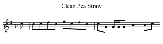 Clean Pea Straw - staff notation
