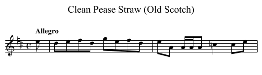 Clean Pease Straw (Old Scotch) - staff notation