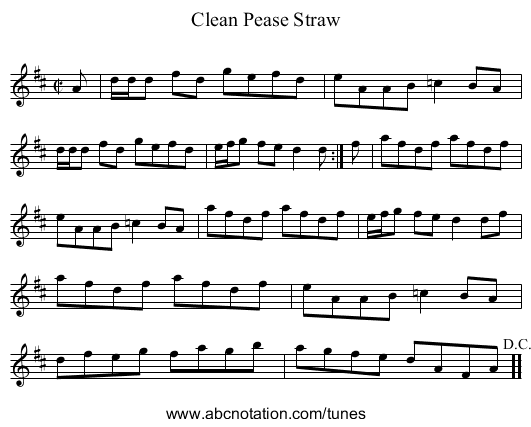Clean Pease Straw - staff notation
