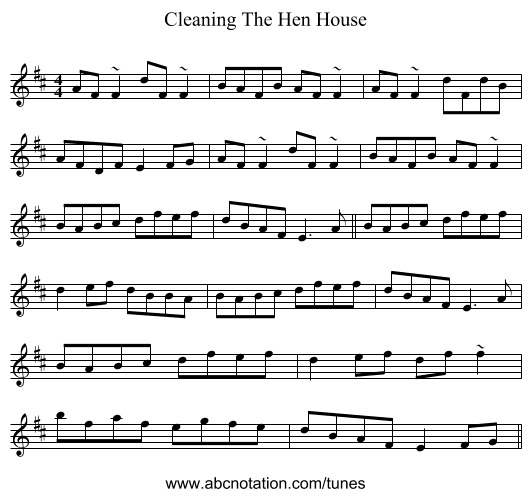 Cleaning The Hen House - staff notation