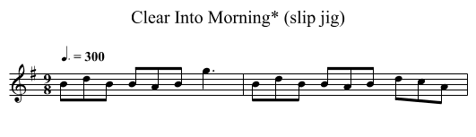 Clear Into Morning* (slip jig) - staff notation