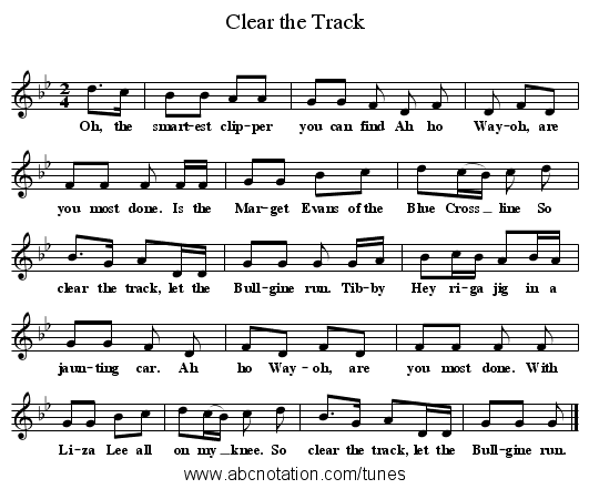 Clear the Track - staff notation