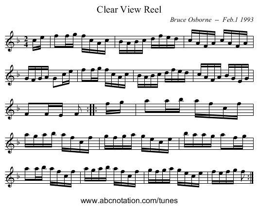 Clear View Reel - staff notation