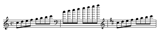 Clef Changes Within Tune - staff notation