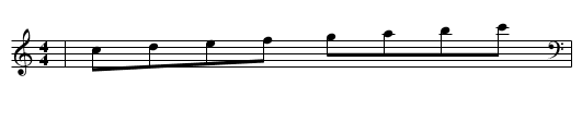 Clef Changes Within Tune - staff notation