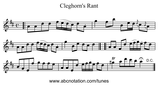 Cleghorn's Rant - staff notation