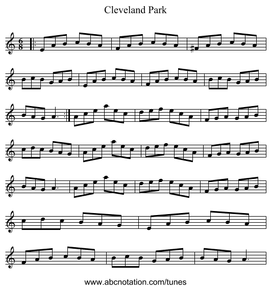 Cleveland Park - staff notation