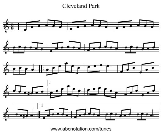 Cleveland Park - staff notation