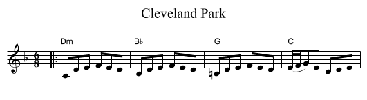 Cleveland Park - staff notation