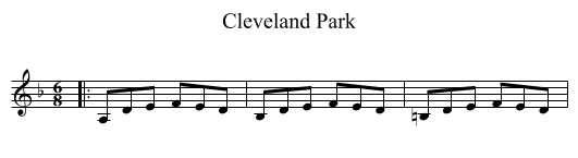 Cleveland Park - staff notation
