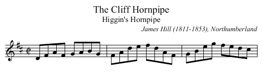 Cliff Hornpipe, The - staff notation
