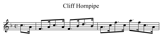 Cliff Hornpipe - staff notation