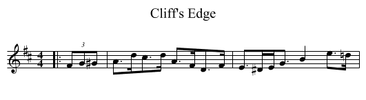 Cliff's Edge - staff notation