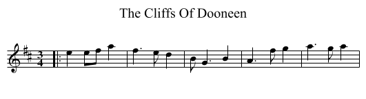 Cliffs Of Dooneen, The  - staff notation