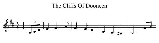 Cliffs Of Dooneen, The  - staff notation