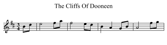 Cliffs Of Dooneen, The  - staff notation