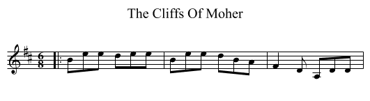 Cliffs Of Moher, The  - staff notation