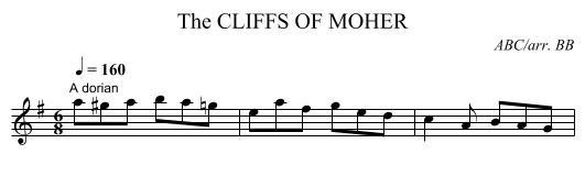 CLIFFS OF MOHER, The - staff notation