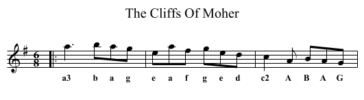 Cliffs Of Moher, The - staff notation