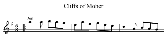 Cliffs of Moher - staff notation