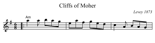 Cliffs of Moher - staff notation
